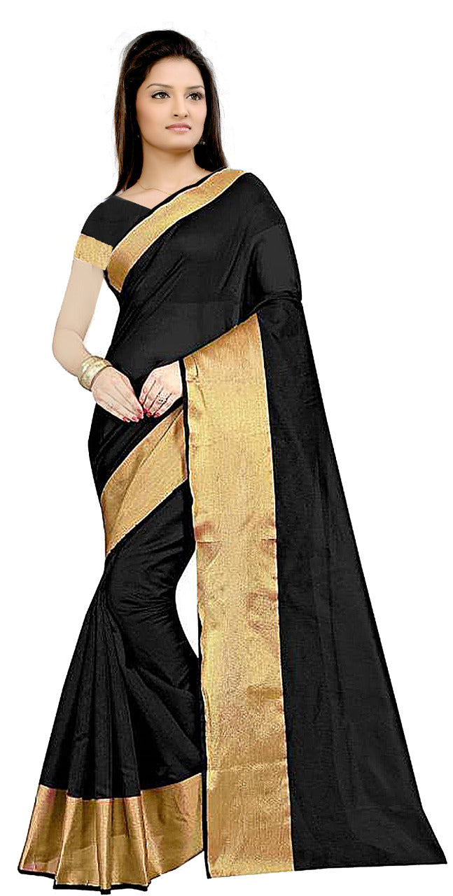 Women Designer Saree (Black, 6.3 m)