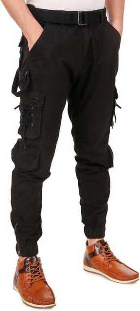 Ygdeal Cotton Ravishing Latest Men Track Cargo Pants (Black, 28) (Y-30)